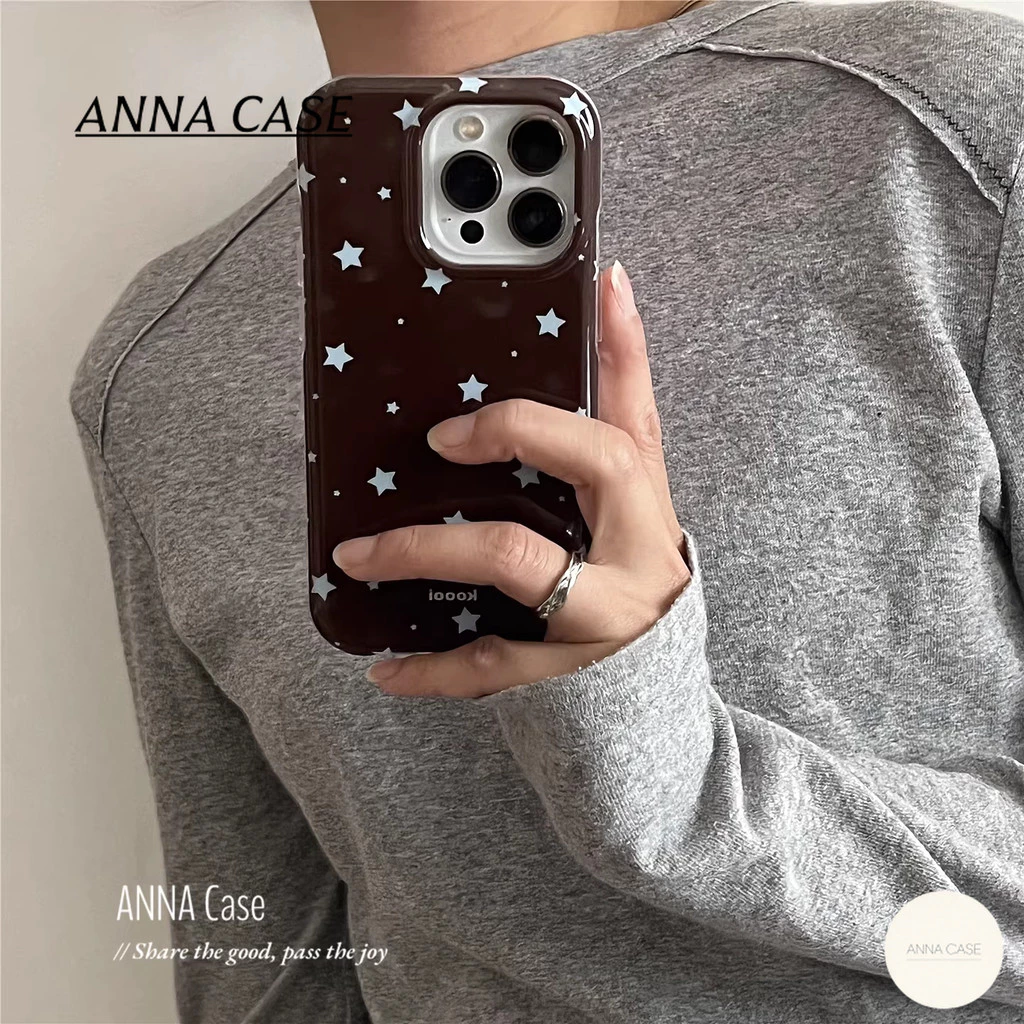 เคส iPhone IMD ลายดาว แฟชั่น สีน้ำตาล/น้ำเงิน thumbnail 6