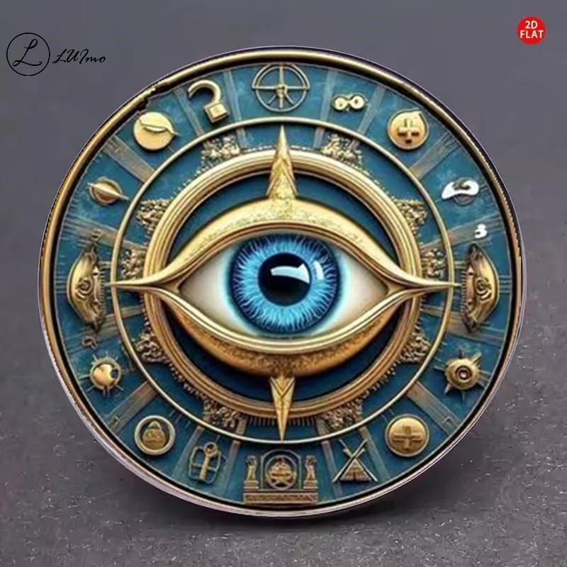 LUImo Retro All Sight ตาปีศาจ เข็มกลัดแบบรอบ สำหรับทั้งชายและหญิง พร้อมเครื่องประดับใหม่ๆ ราคาถูก Shopee Lazada