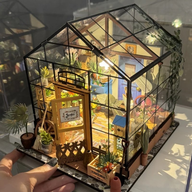 Jolai DIY House, Art House, Casey Flower House Handmade ประกอบบ้าน, รุ่นจิ๋ว