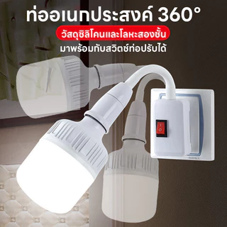 โคมไฟกลางคืน LED หมุนได้ 360° หลอดไฟ ประหยัดไฟแบบวอร์ม/สีขาว โคมไฟข้างเตียง โคมไฟติดผนัง สวิตซ์ปลั๊ก