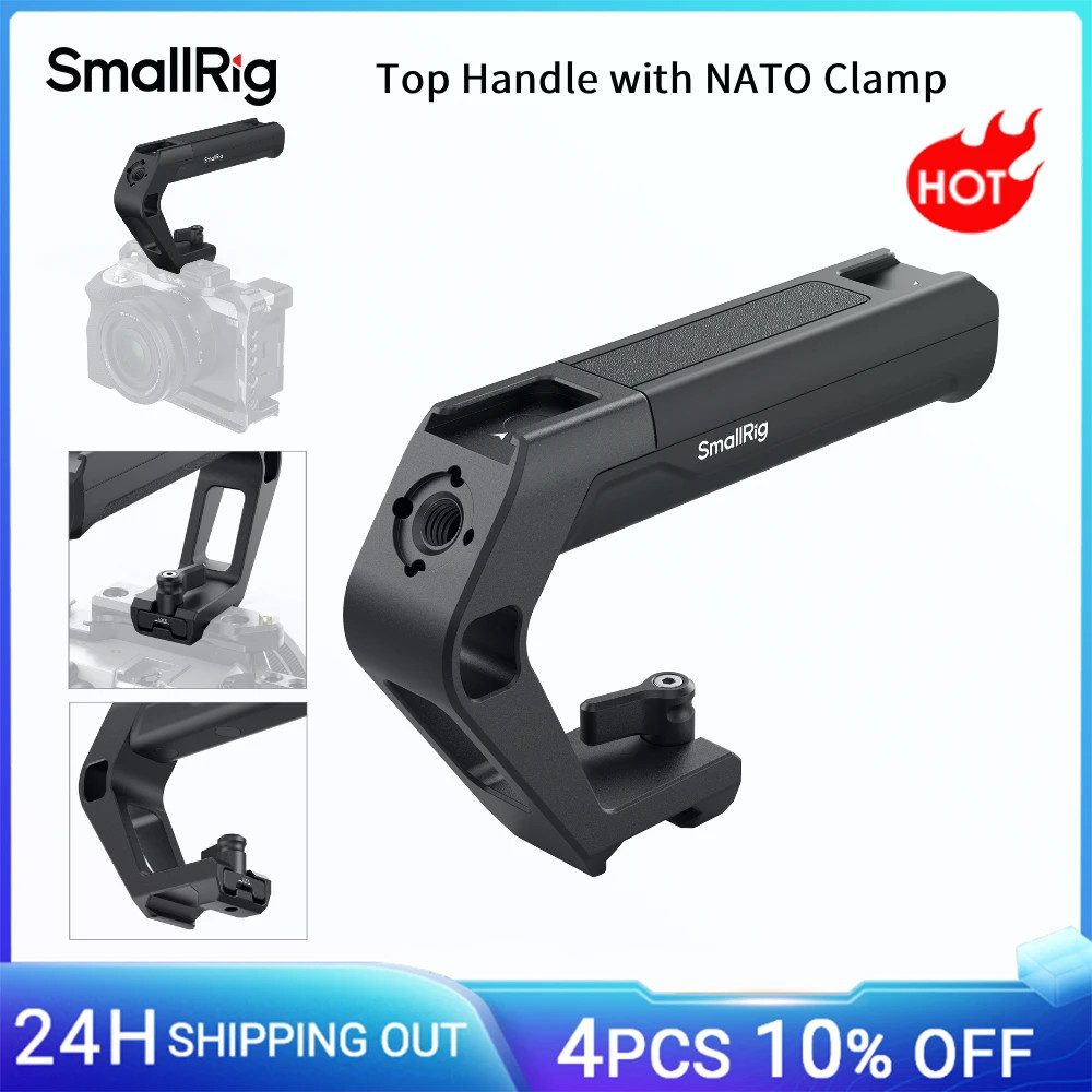 SmallRig Top Handle with NATO Clamp, Weight 119g, Portable Camera Top Handle for Canon up to 10kg (2