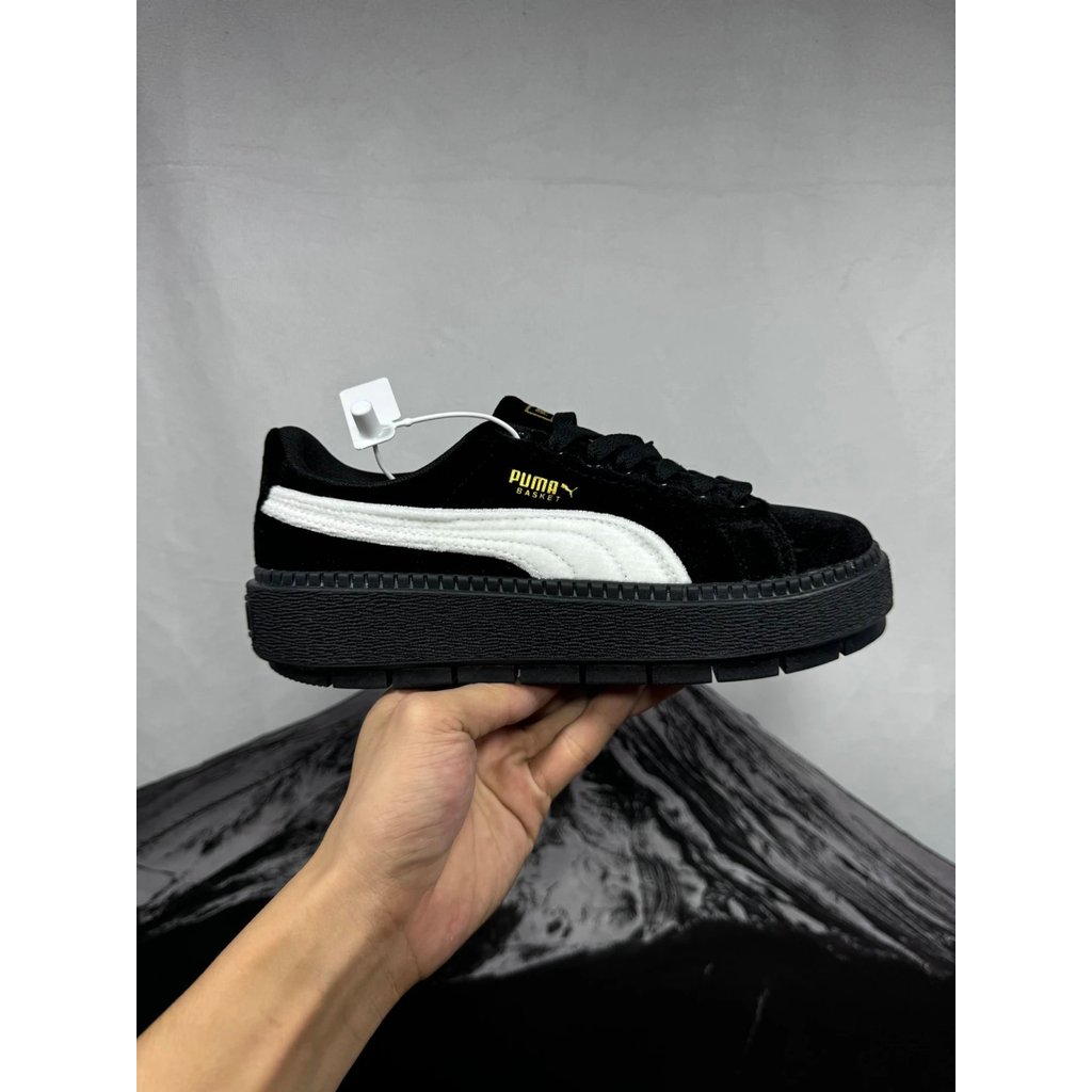 Puma Bread Shoes กํามะหยี่สีดํา เหมาะสำหรับการเดินทางในแต่ละวัน