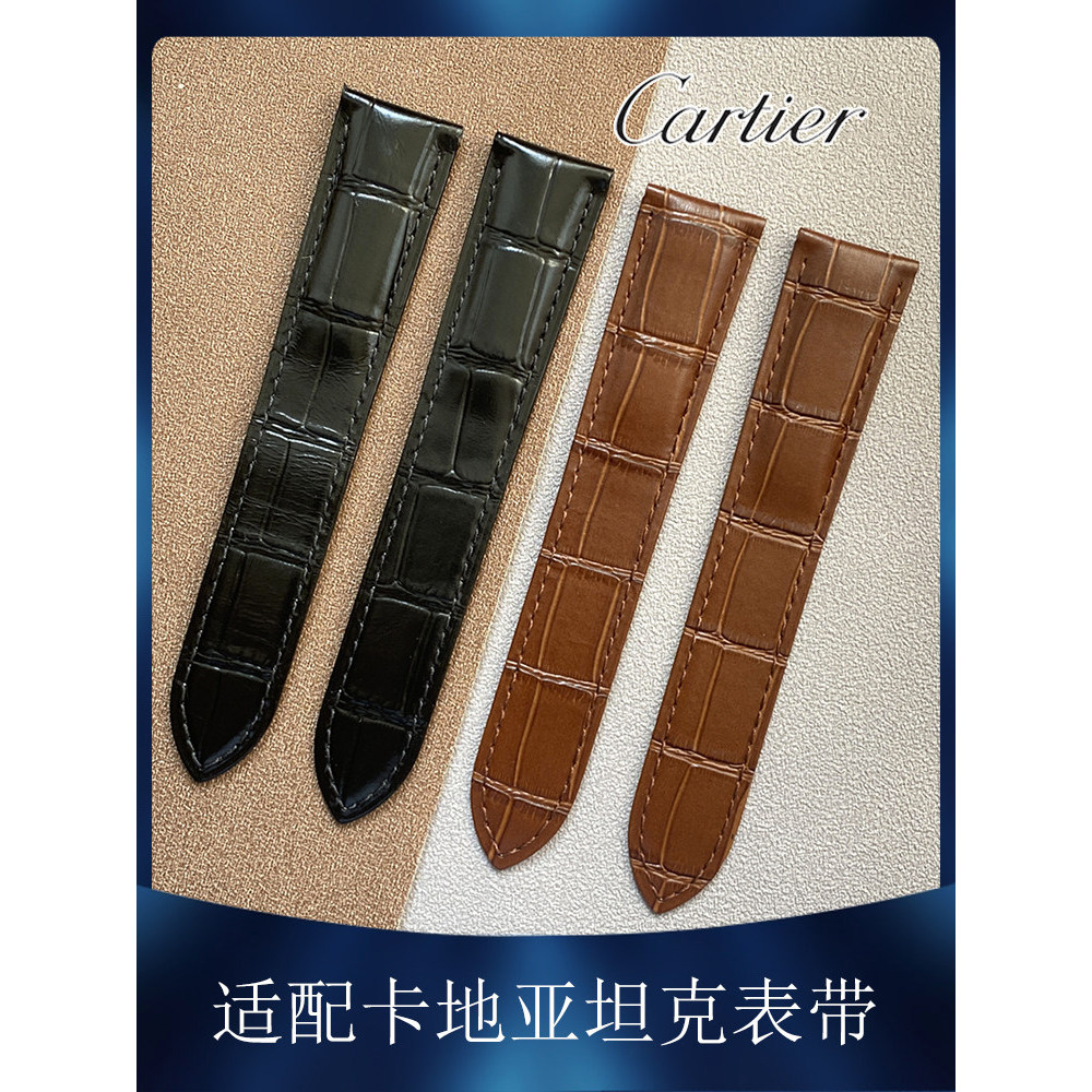 เหมาะสําหรับ Cartier TANK SOLO สายนาฬิกาหนังวัวแท้อุปกรณ์เสริม