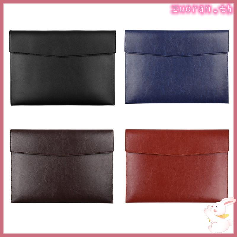 ZUO หนัง PU A4 แฟ้มโฟลเดอร์เอกสาร A4 แฟ้มโฟลเดอร์ปุ่มแม่เหล็กออกแบบเอกสารสําหรับ Home School O