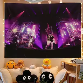 SEK LOSO Thailand Rock Godfather Tapestry Rock Fan ห้องนอนข้างเตียงผ้าพื้นหลังบาร์สตูดิโอตกแต่งที่ไม่ซ้ํากันนักกีตาร์หอพักพื้นหลังผ้าผนังเย็นตกแต่งพรม