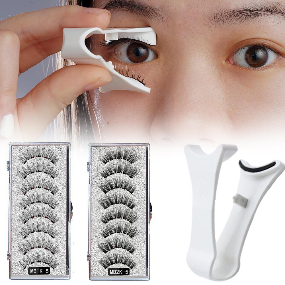 Hot Sale#Magnetic False Eyelashes No Glue Needed Magnetic Eyelashes Two Pairs Set Popular Dense Magn