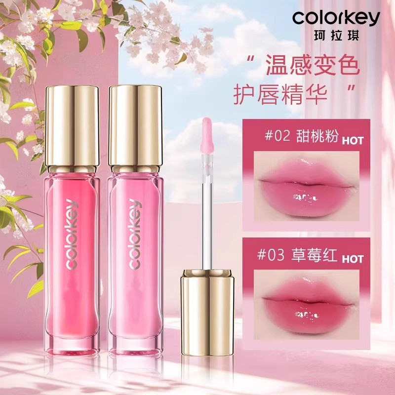 Colorkey Colachi Hydrating Color-Changing Lip Oil, Colourful Lip Oil ที่ไม่ทําให้ist Dip ในถ้วยและไม