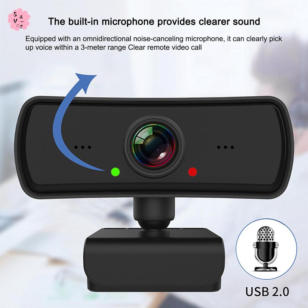 2K HD USB Webcam สําหรับแล็ปท็อปเดสก์ท็อปถ่ายทอดสดพร้อมไมโครโฟนลดเสียงรบกวน