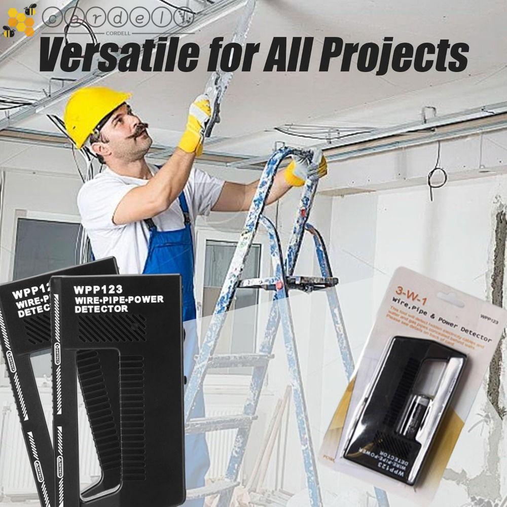 CORDELL เครื่องตรวจจับสายไฟ, WPP123 ปรับ Wall Detector Scanner, Professional ความไวสูง DIY ทํางานแบบ