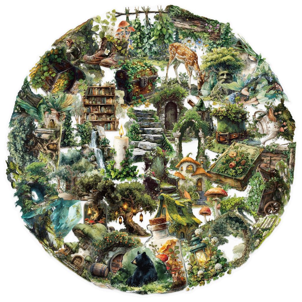 50 ชิ้น Green Woods PET Plastic Transpanrent สติ๊กเกอร์กันน้ํา