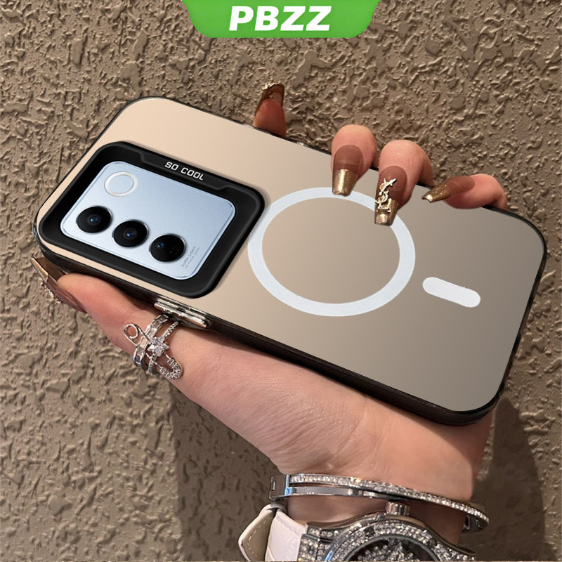 PBZZ FOR เคส สําหรับปลอกvivo V27 5G VIVO V27E VIVO Y100 VIVO V29E VIVO V29 5G เคสโทรศัพท์เคสแข็งTPU Protectorกันกระแทกออกแบบใหม่ความงามไร้สายแม่เหล็กดูดCYBSWX01