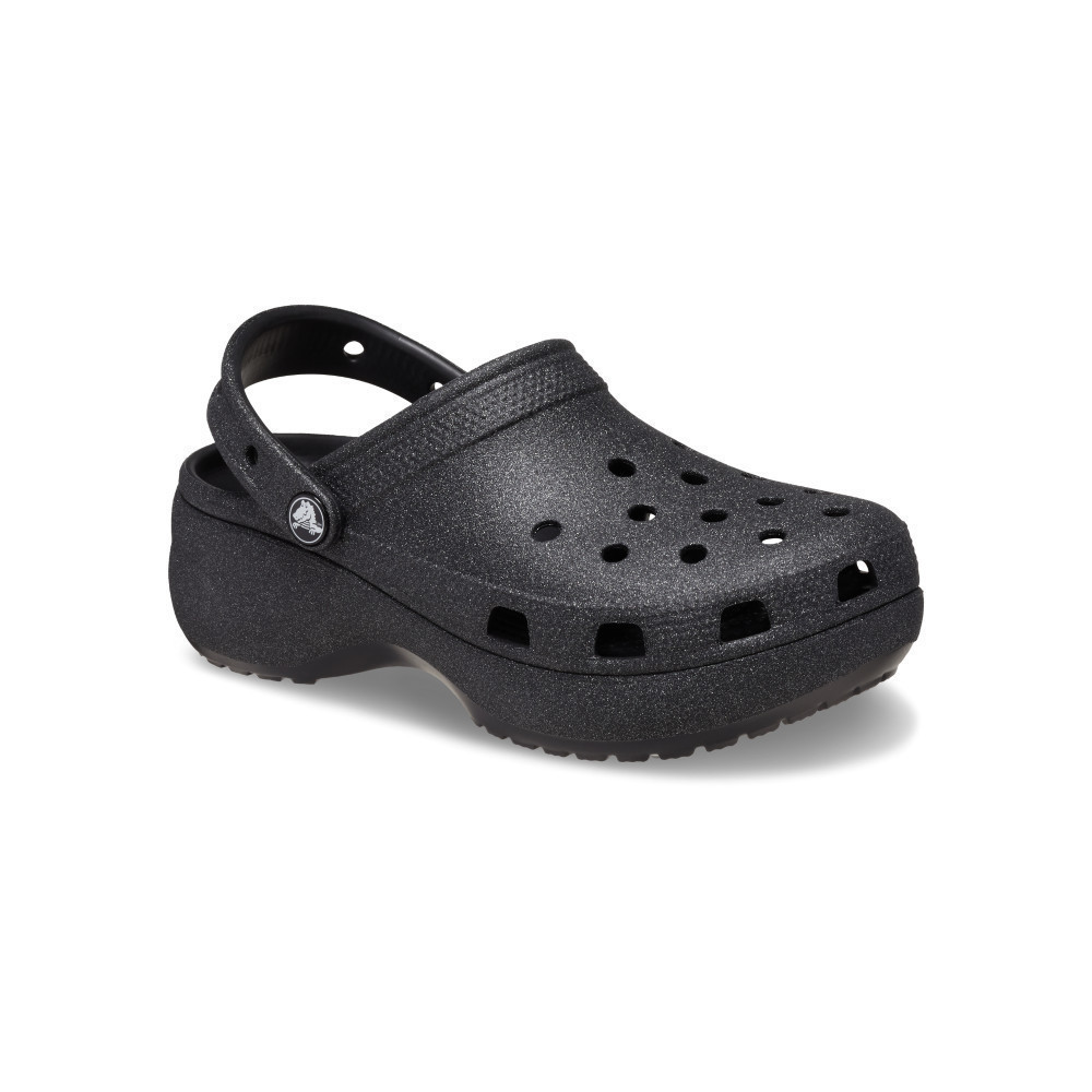 CROCS รองเท้าลำลองผู้หญิง CLASSIC PLATFORM GLITTER CLOG รุ่น 207241001 - BLACKShoes