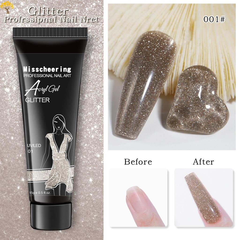 Poly Extension Gel Nail Kit Glitter Series Professional Nail Strengthener สําหรับเล็บ
