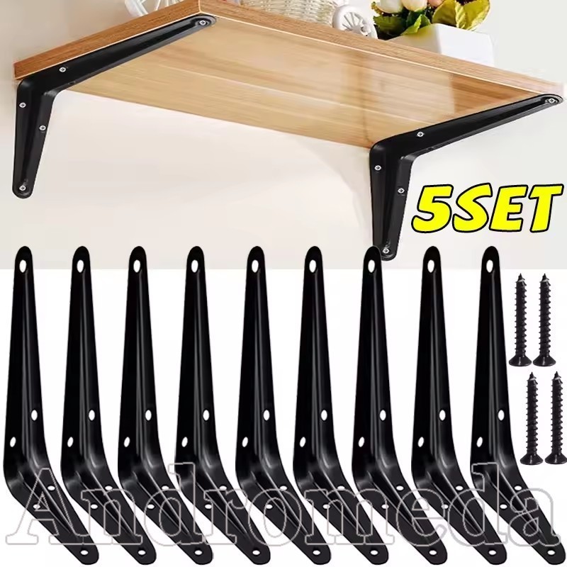 [Urban Living] Heavy Duty Shelf Bracket การออกแบบโลหะสีดํา - L Bracket Wall Mount - รองรับรั้งมุมพร้