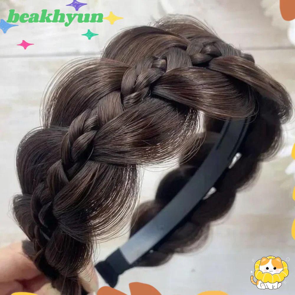 ที่คาดผมเกลียววิก BYUN ลายถักเปียคลาสสิค กันลื่น สไตล์ห่วงหัวก้างปลาสำหรับผู้หญิงแฮนด์เมด