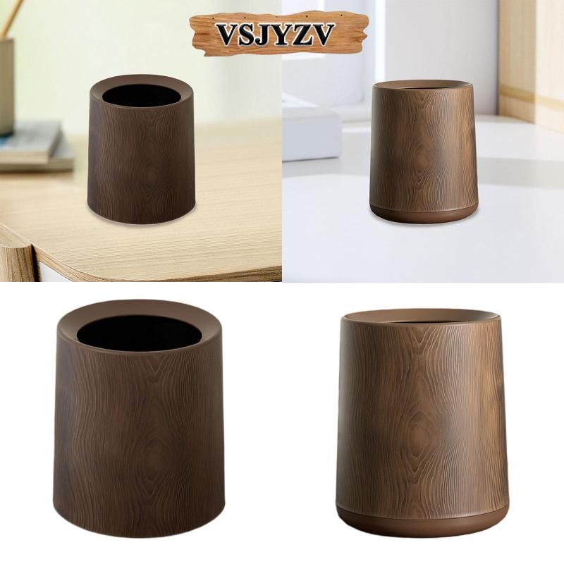 [vsjyzv] ถังขยะลายไม้ตะกร้าขยะเปิดในครัวเรือน Unfied Rubbish Bin สําหรับ
