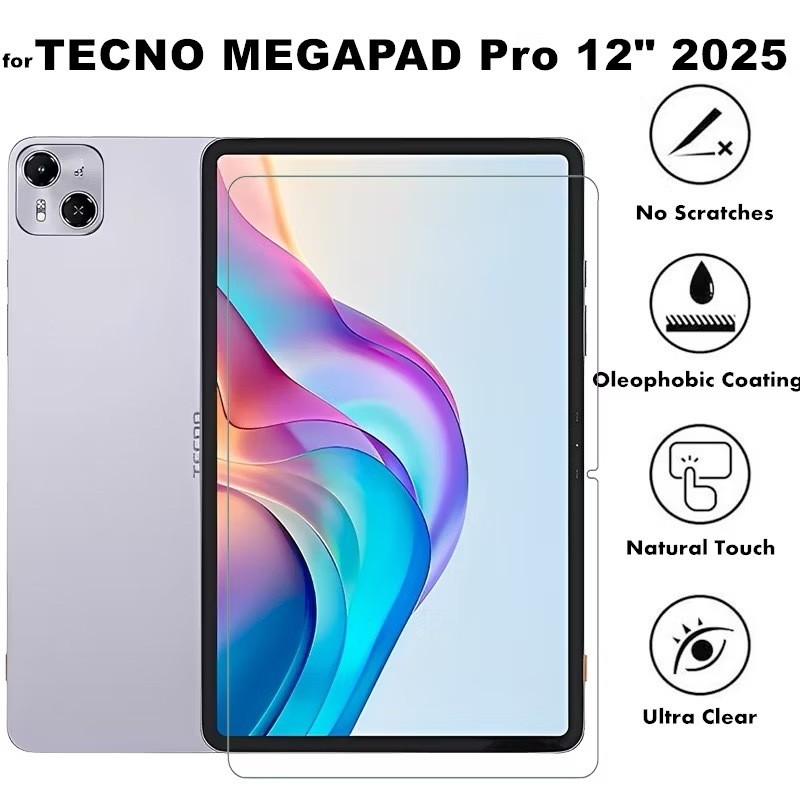 สําหรับ TECNO MEGAPAD Mega Pad Pro 12 นิ้ว 2025 T1201 แท็บเล็ตกระจกนิรภัยป้องกันหน้าจอสําหรับ Tecno Megapad Pro 12.0 "คลุมทั้งหมดแผ่นป้องกันฟิล์ม