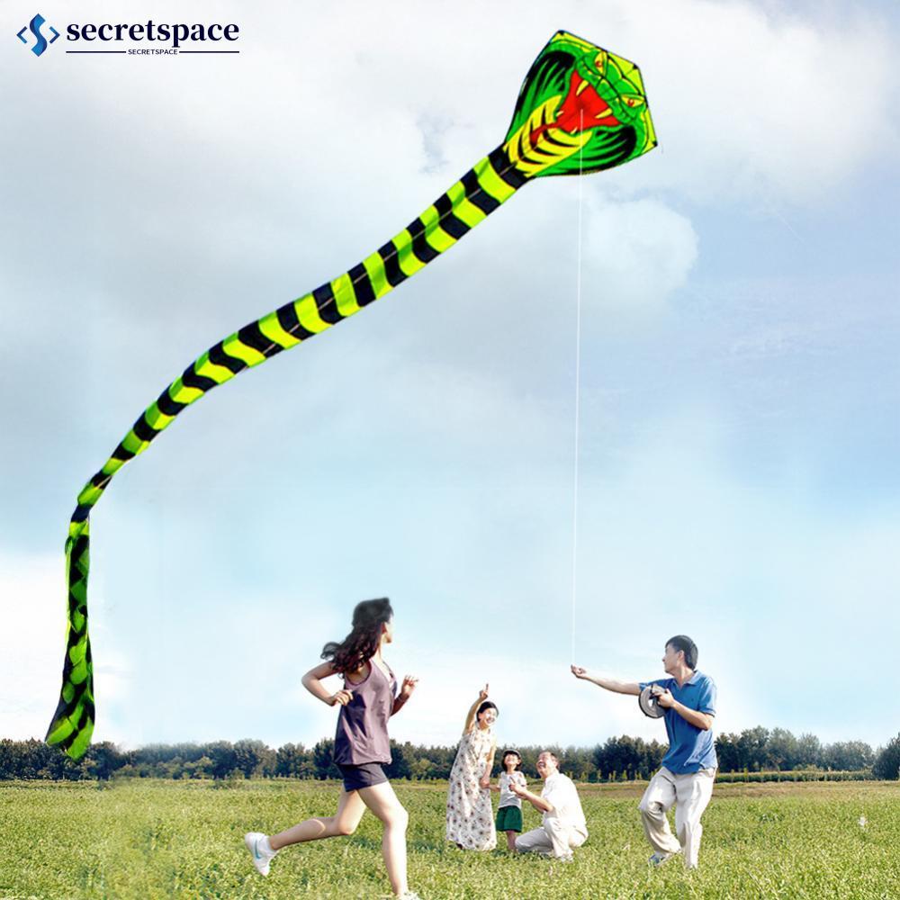SECRETSPACE 8 M/26.25ft ยาวหางงูสีเขียว Kite Easy to Fly ขนาดใหญ่ Cobra Kite สําหรับชายหาดกลางแจ้งแล
