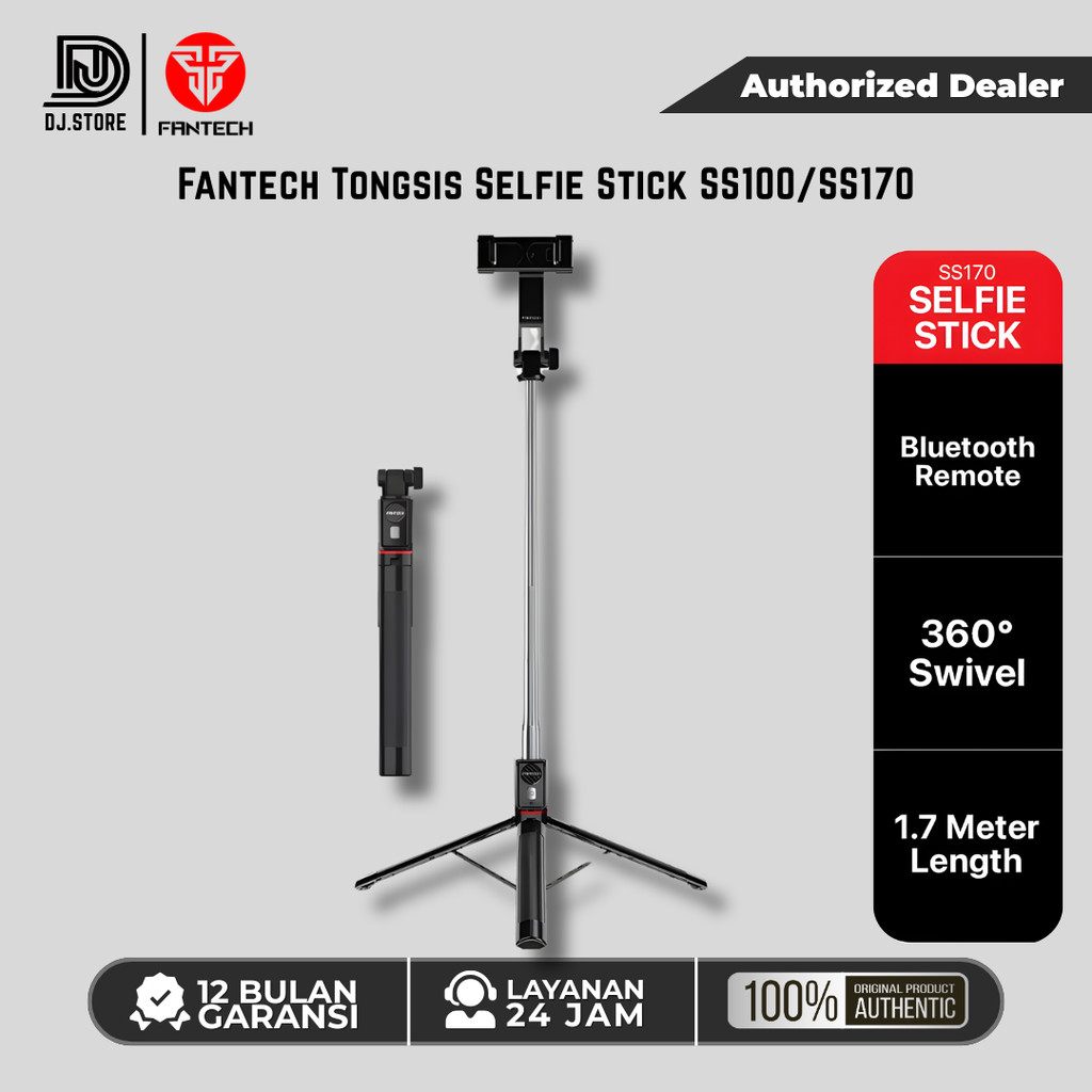 Fantech Tongsi Content Creator Bluetooth Selfie Stick ขาตั้งกล้อง HP มัลติฟังก์ชั่นพร้อมรีโมท - SS10