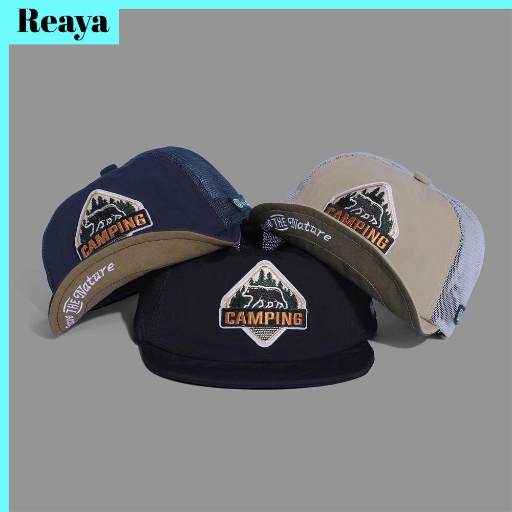 Reaya หมวกเบสบอล การออกแบบตาข่ายระบายอากาศ ปักลายตัวอักษร สําหรับผู้หญิง และผู้ชาย เหมาะสำหรับฤดูร้อน หมวกกีฬากลางแจ้ง แฟชั่น