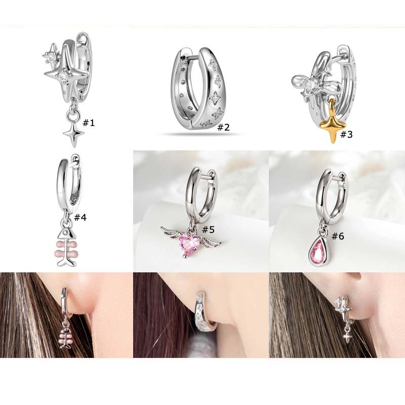 1 ชิ้น/ทองแดงเดี่ยวพร้อมต่างหู Zirconia Hoop แหวนหู Helix Lobe เจาะ Fishboen มุม Tear-drop รูปร่าง Dangle