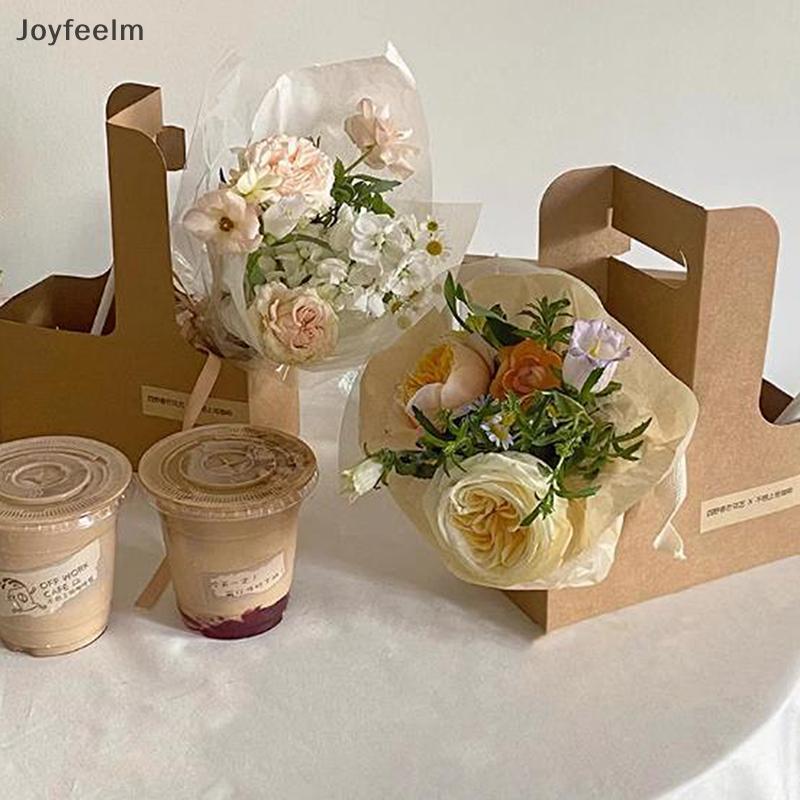 YFE 10 ชิ้น 1/2/4-ถ้วยเครื่องดื่ม Carrier กระดาษคราฟท์ที่วางแก้ว Go ถ้วยกาแฟสําหรับเครื่องดื่มร้อนหร