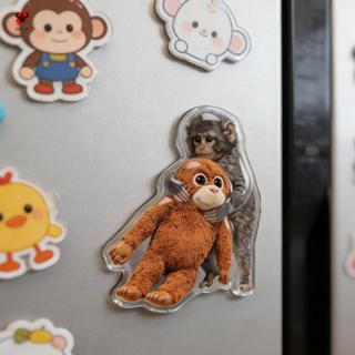 แม่เหล็กติดตู้เย็นรูปลิงสร้างสรรค์พีวีซีวัสดุการออกแบบแม่เหล…