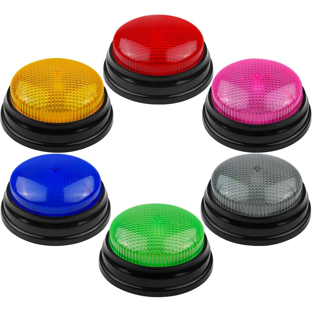 บัซเซอร์ 6 แพ็คสําหรับเกม Trivia, ครอบครัว Feud Jeopardy Buzzer, กะพริบเกมพร้อมไฟและเสียง, คําตอบสํา