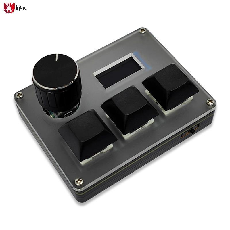 แป้นพิมพ์แบบกําหนดเองแบบมีสาย 3-Key Blue Switch OSU คีย์บอร์ดเกมพร้อมหน้าจอลูกบิด RGB Copy Paste Sho