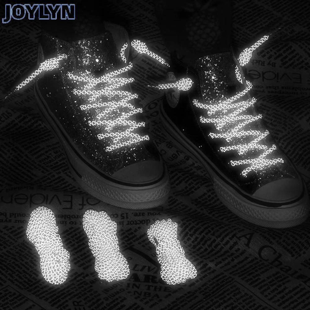 JOYLYN เชือกผูกรองเท้า 1 คู่ ขนาด 100 และ 140 ซม. ทำจากโพลีเอสเตอร์ มีสีสันสดใสและสะท้อนแสง ใช้งานได้อย่างหลากหลาย