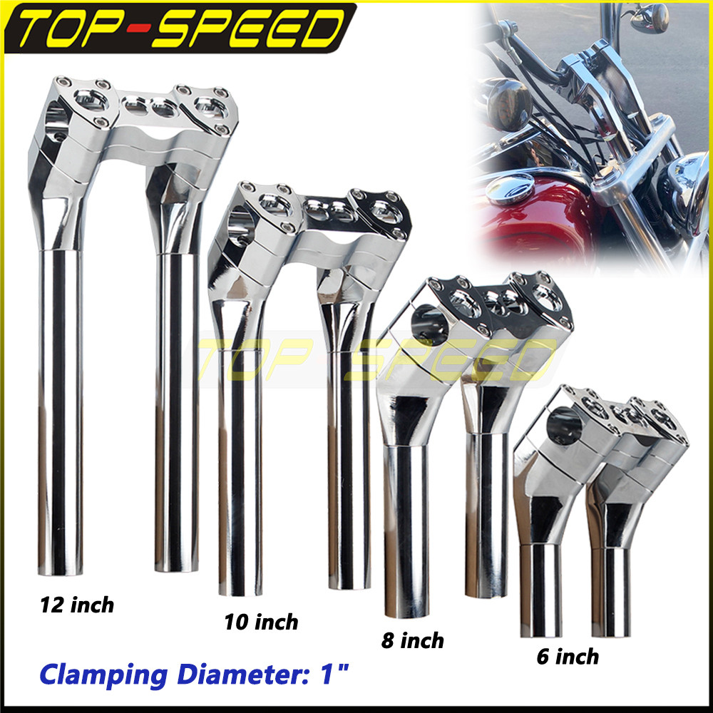 O-CNCอลูมิเนียมPullback Clubสไตล์ 6 "-12" Handlebar Riser Top ClampสําหรับHarley Dyna Super Glide Wi