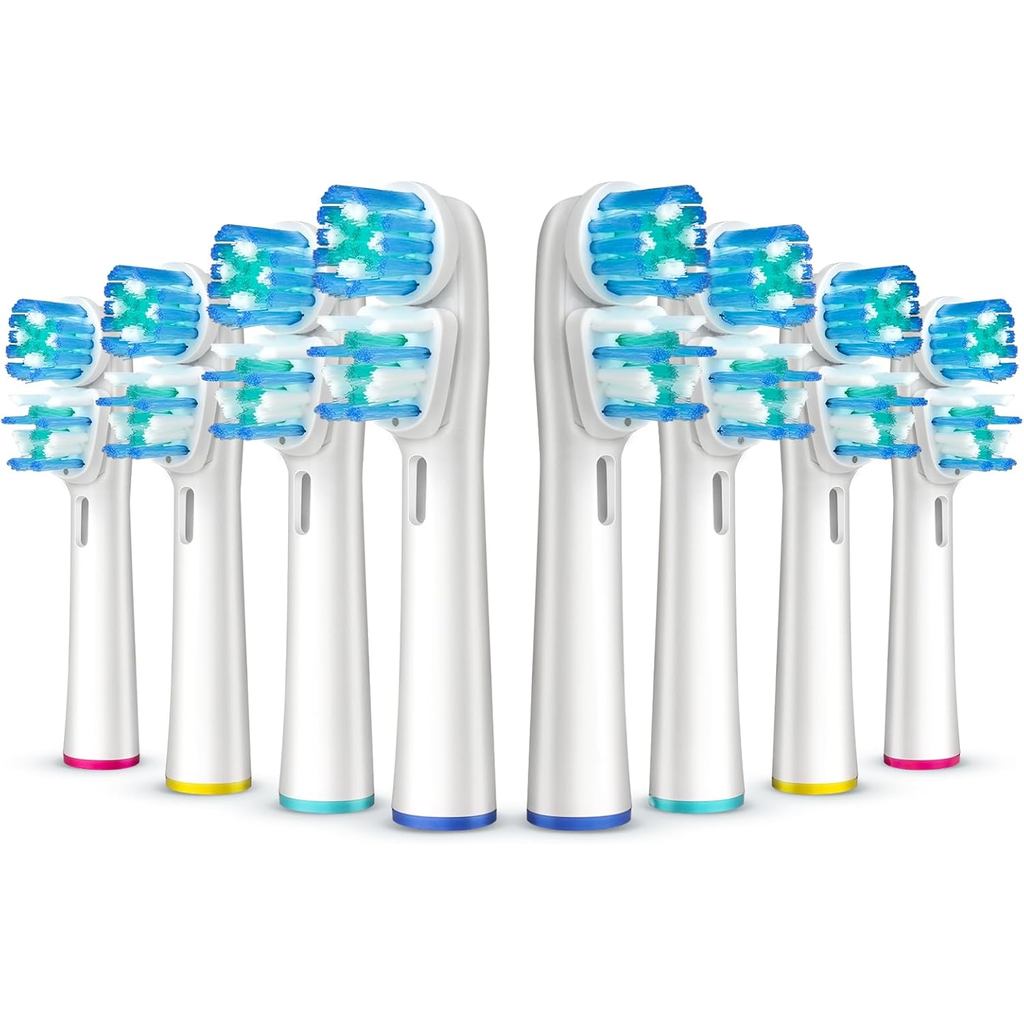 8 ชิ้นสองหัวเปลี่ยนหัวแปรงสีฟันใช้งานร่วมกับ Oral B Braun, หัวแปรงสีฟันไฟฟ้าเติมสําหรับ Pro 500/1000