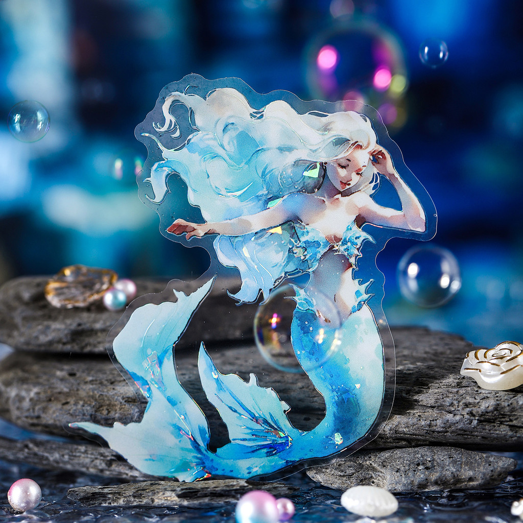 Beautiful Day Sticker Pack Mermaid Fairy Tale Series Mermaid Theme Handbook วัสดุตกแต่ง 5 แผ่นใน 6 รูปแบบ