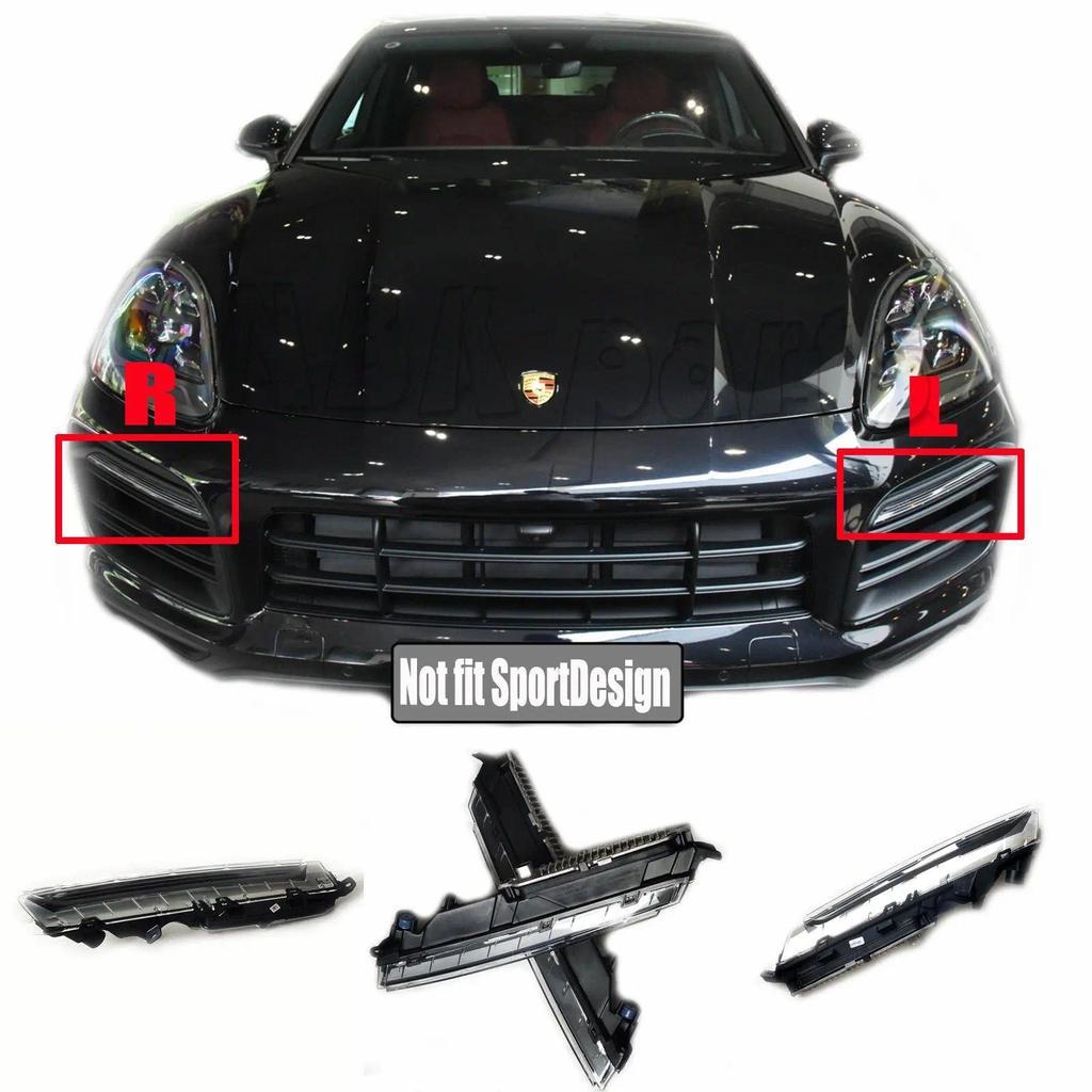 โคมไฟไฟวิ่งกลางวัน LED Fit 19-23 L&R Porsche Cayenne 9YA ฐาน Coupe E3 S 2.9L 3.0L 4.0L ด้านข้างซ้ายข