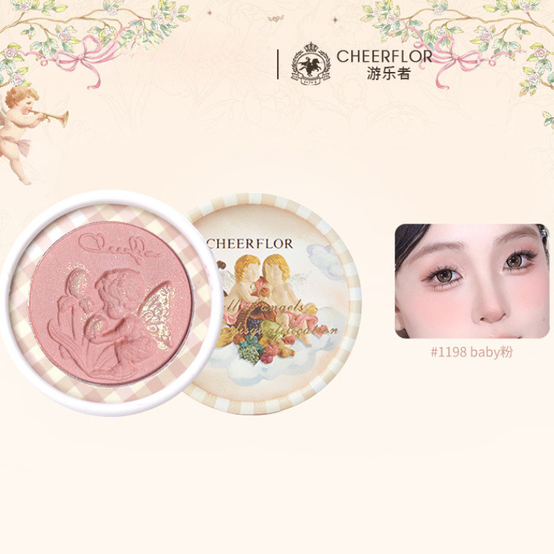 CHEERFLOR บลัชออน Angel Gallery ไฮไลท์และคอนทัวร์ 3-in-1 สีขยายสีหดตัว