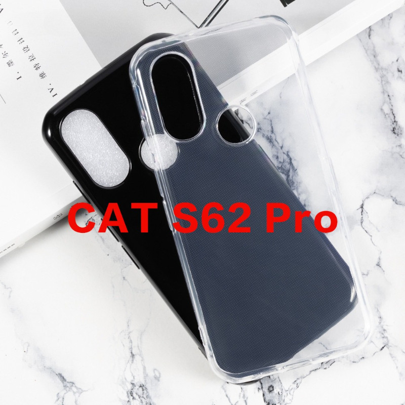 สําหรับ CAT S62 Pro Soft TPU เคสโทรศัพท์สําหรับแมว S62Pro โปร่งใสสีดํากันกระแทกป้องกันปกหลัง