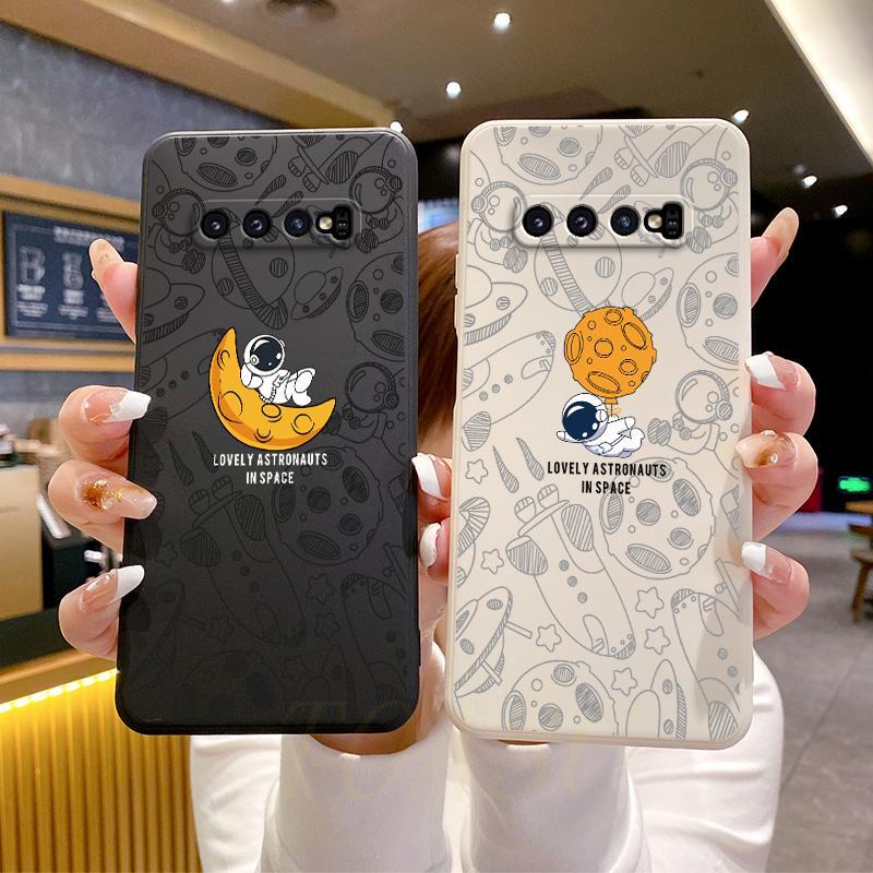 เคส samsung Galaxy S10 Plus/S10+/S10 4G ซิลิโคนนุ่มนักบินอวกาศภาพประกอบเคสโทรศัพท์ TKR