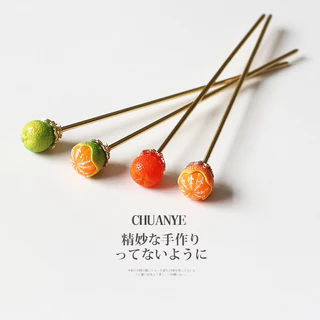 CHUANYE Kawano สีส้ม Hairpin โมเดิร์น Influencer สไตล์ใหม่หญิงสามมิติ Classy Hairpin Hairpin
