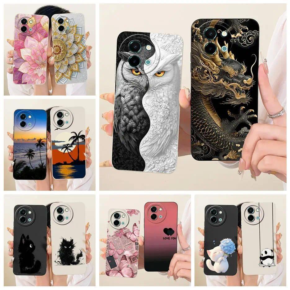 สําหรับ Vivo Y38 5G กรณี Vivo Y58 V2355 Cool นกฮูกมังกรทาสีฝาครอบซิลิโคนอ่อนนุ่มสําหรับ Vivo Y38 Y 5