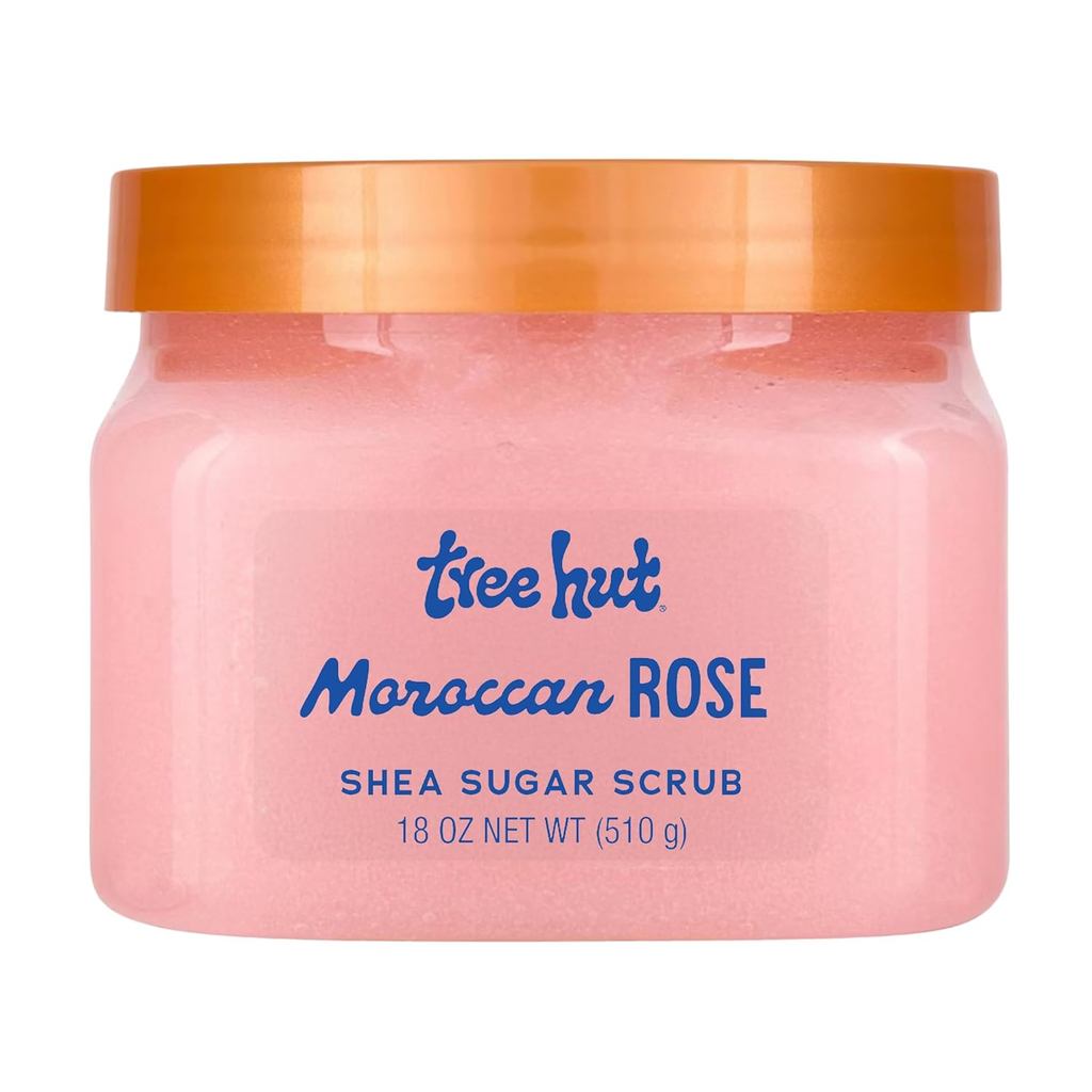 Tree Hut Moroccan Rose Shea Sugar Scrub, Exfoliating & Hydrating Body Scrub with Shea Butter & Essen