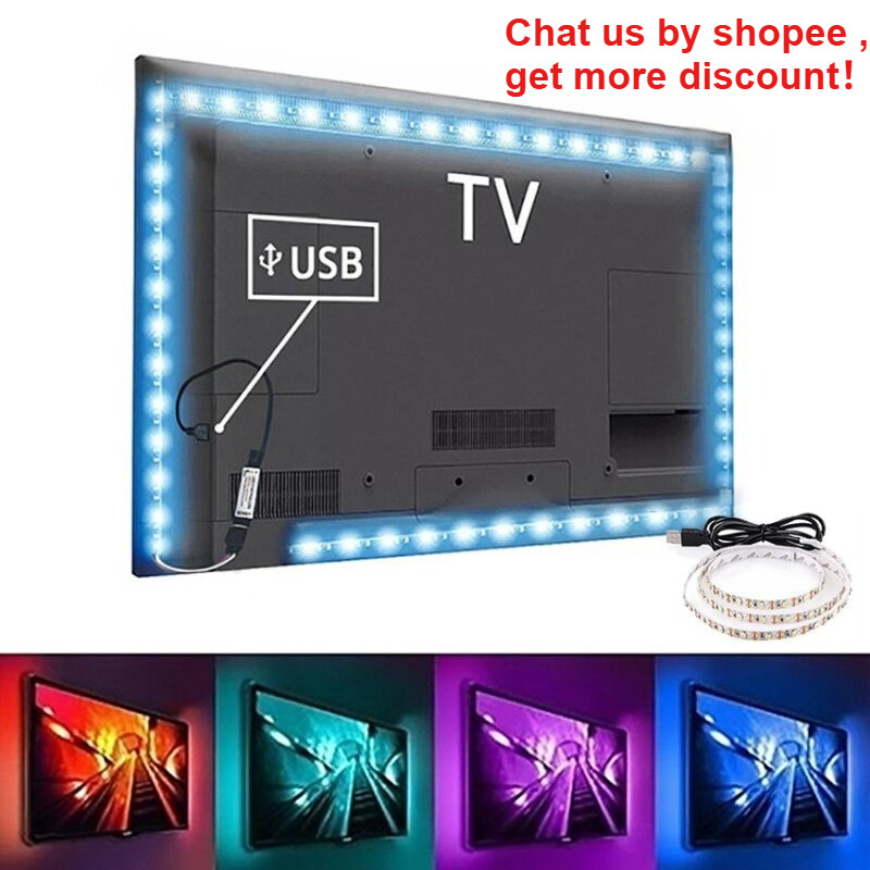 สายไฟแบ็คไลท์ LED 5V USB 2835 SMD HDTV สําหรับตกแต่งไดโอด คอมพิวเตอร์ตั้งโต๊ะ RGB ความยาว 1 2 3 5 เมตร