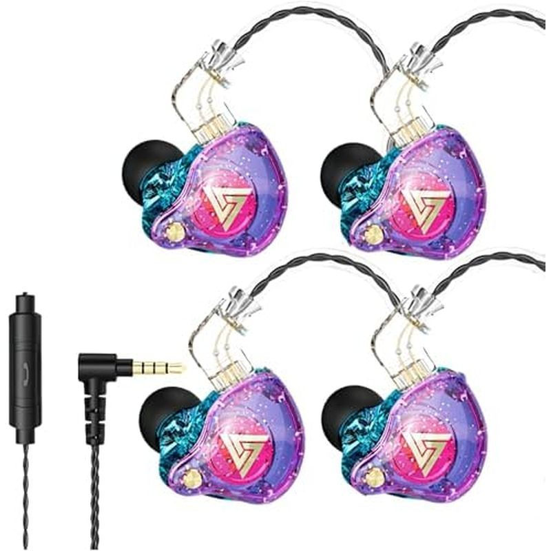 HJX QKZ AK6 Pro IEM แบบมีสายสําหรับหูฟังสําหรับเล่นเกมพร้อมไมโครโฟน, ในหูฟังมอนิเตอร์หู,เสียงเบสลึก,