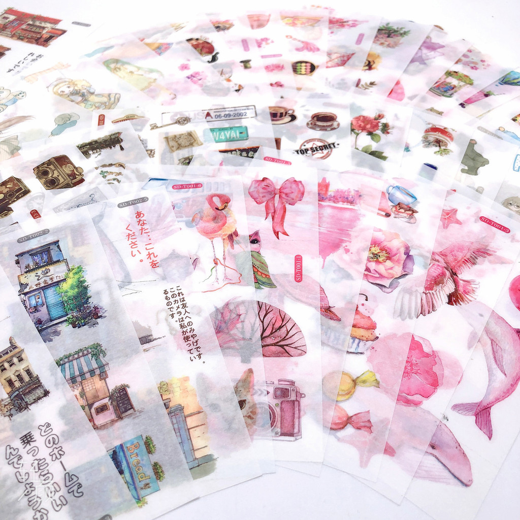 Creative Washi Stickers All the Way Warm Series Handbook Stickers diy Handmade Photo Album Stickers 6 แผ่น Pack