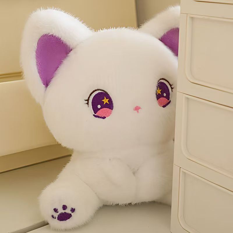 可爱毛绒小猫咪星空眼桌伴玩偶女孩子闺蜜送礼生日礼物emo超萌猫
