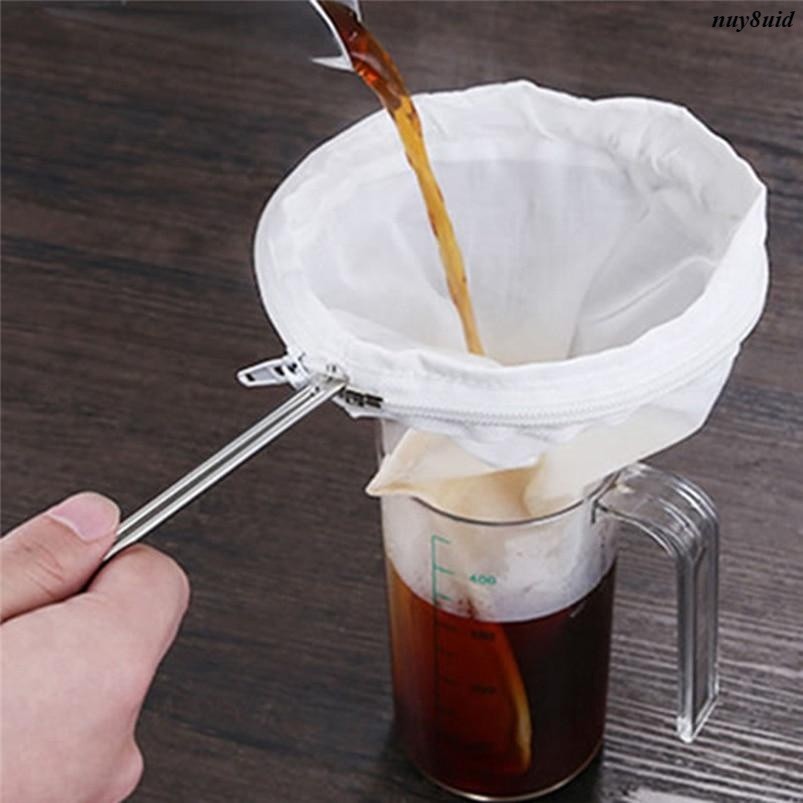 Nut Milk Coffee Filter Bag Reusable Almond Milk Filter Pouch Food Filter Mesh [RT]