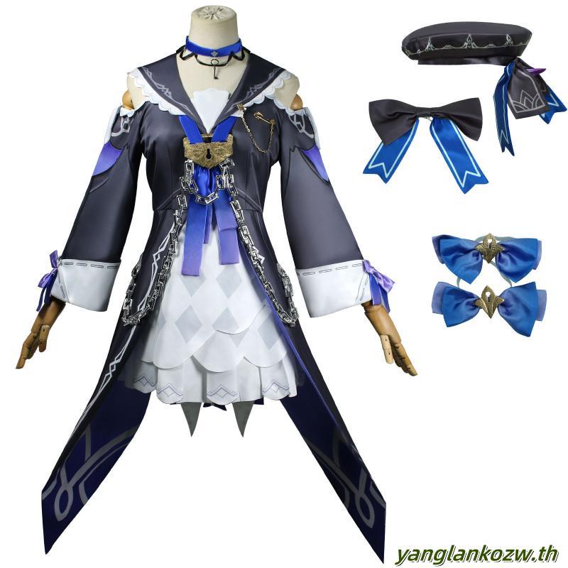 XCXOSD Honkai Star Rail Herta ชุดคอสเพลย์ Qingque เสื้อผ้าCosplay สำหรับผู้หญิง พร้อมวิกผม จากเกมอนิ