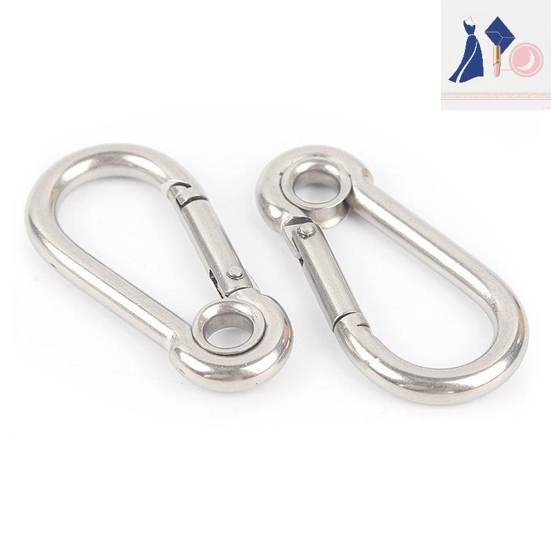 BB M4 M5 M6 M7 M8 สแตนเลส Carabiner Carbine Snap Hook พร้อมตาไก่สปริง Bule Key Ring VN