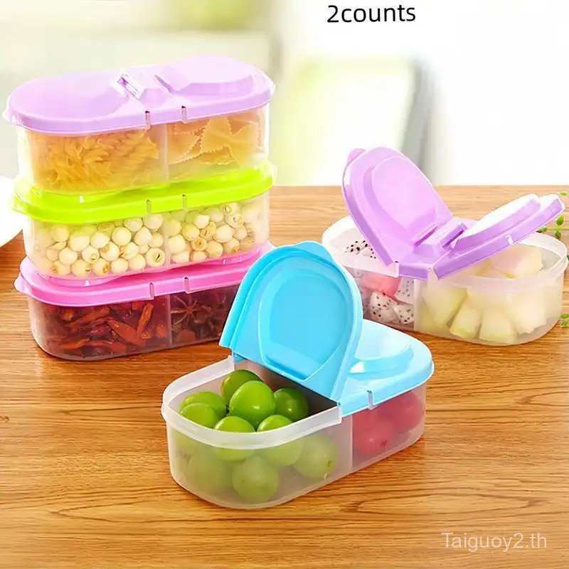 Random Color Food Storage Container with Lid, 2 Counts/set Small Stackable Food Storage Box, Snack B