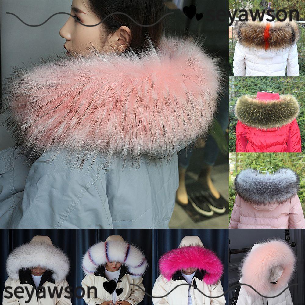 SEYAWSON Lady Fur Collar Winter Shawl Wrap Womens Coat Fur Collar