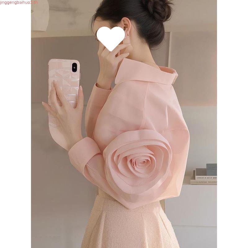 imoveเสื้อลายดอกไม้ 3D สําหรับผู้หญิงสไตล์เกาหลี